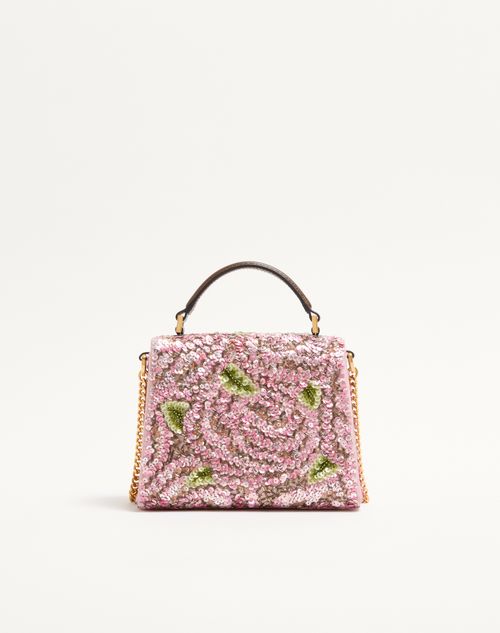 Valentino Garavani - Valentino Garavani Mini Vsling Embroidered Handbag - Pink/multicolor - Woman - Top Handle Bags